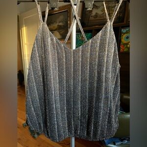 Express Metallic Black Gold Camisole